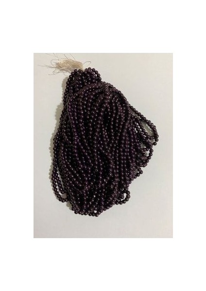 4mm Plastik Inci Boncuk 2 Dizi Yaklaşık 400 Adet. Patlıcan Moru