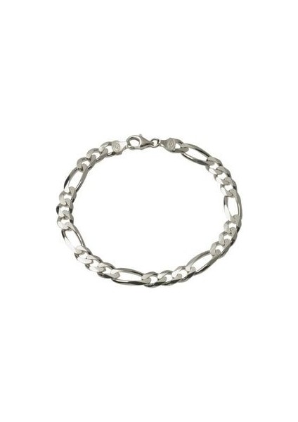 Figaro Zincir Erkek Gümüş Bileklik 7 mm 15 gr