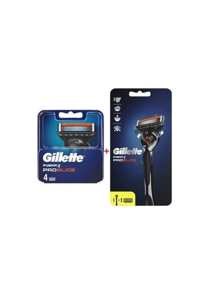 Fusion Proglide Yedek Bıçak 4'lü + Proglide Flexball Tıraş Makinesi (2 Yedekli)
