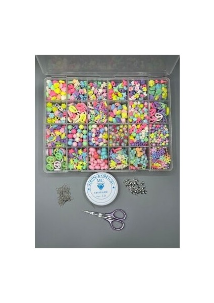 24 Model Kutulu Hobi Boncuk Takı Yapım Seti Takı Malzemeleri