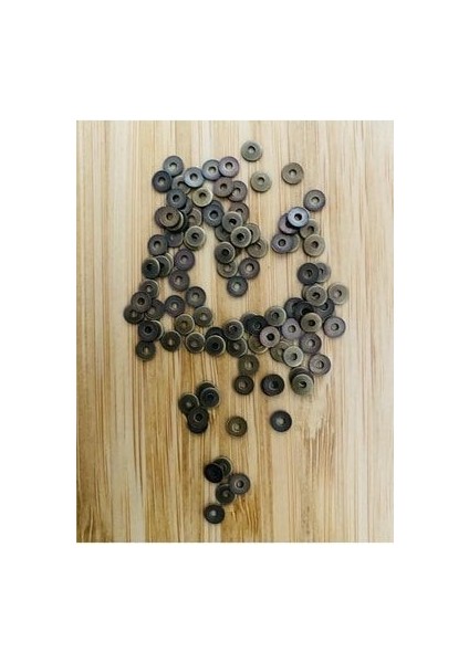 Eskitme Yeşil Oksit Kaplama Paslanmaz Tel Kırma Pul. 4mm. 50GR.