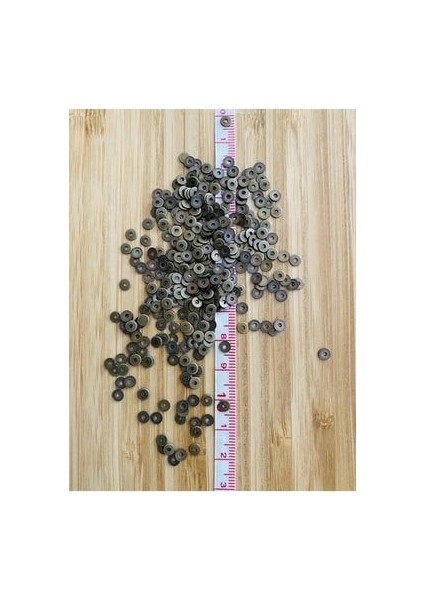 Eskitme Yeşil Oksit Kaplama Paslanmaz Tel Kırma Pul. 4mm. 50GR. fırsatları