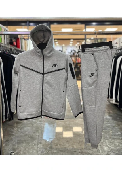 Sportswear Tech Fleece Çocuk-Genç Gri Eşofman Takımı