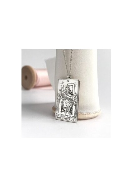 925 Ayar Gümüş Tarot (The Emperor) Imparator Kolye fiyatları
