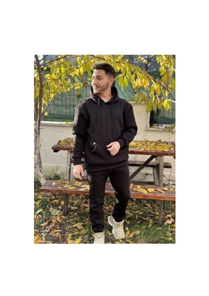 CMZ Collection Oversize Siyah 3 Iplik Kalın Eşofman Takımı