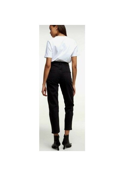 Owenn Kadın Siyah Yüksek Bel Mom Likralı Jeans 2024 modelleri