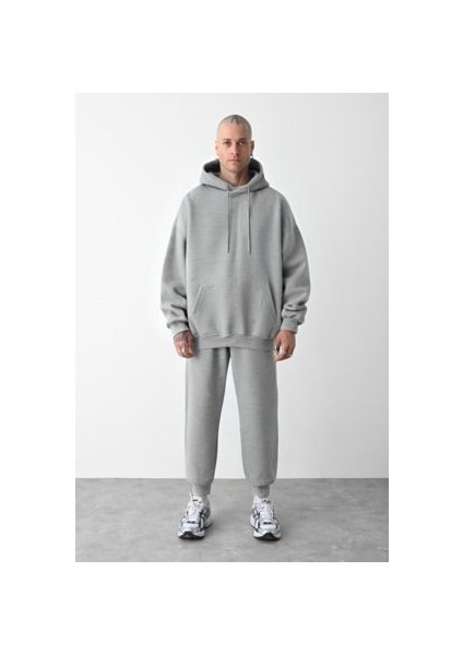 CMZ Collection Erkek 3 Ip Gri Eşofman Takımı Oversize Jogger