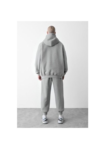 CMZ Collection Erkek 3 Ip Gri Eşofman Takımı Oversize Jogger