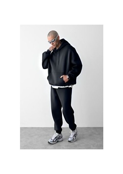 Erkek 3 Ip Füme Eşofman Takımı Oversize Jogger