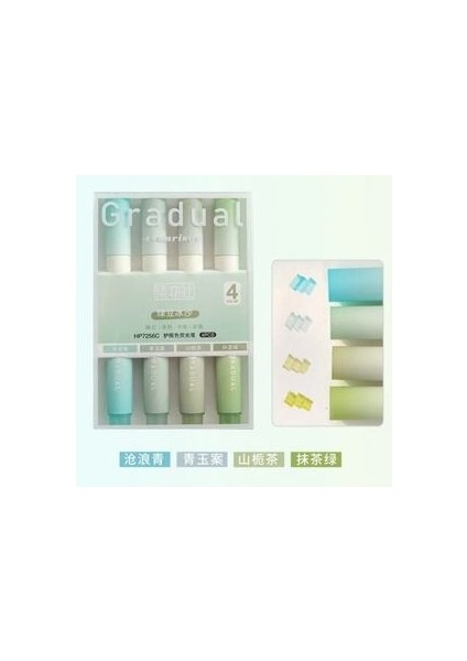 Gradual Aesthetic Yeşil Fosforlu Kalem Seti