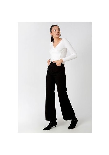 Leo Penelope Asya x Siyah Straight Fit Jean Kadın Power Likra Kadın Yüksek Bel Toparlayıcı