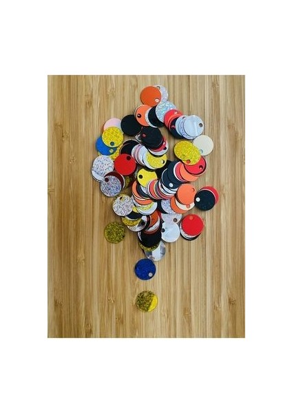 20MM Makrame Akrilik Plastik Kaplama Pul. Renkli 25GR.