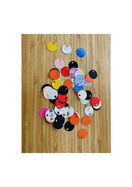 20MM Makrame Akrilik Plastik Kaplama Pul. Renkli 25GR. fırsatları