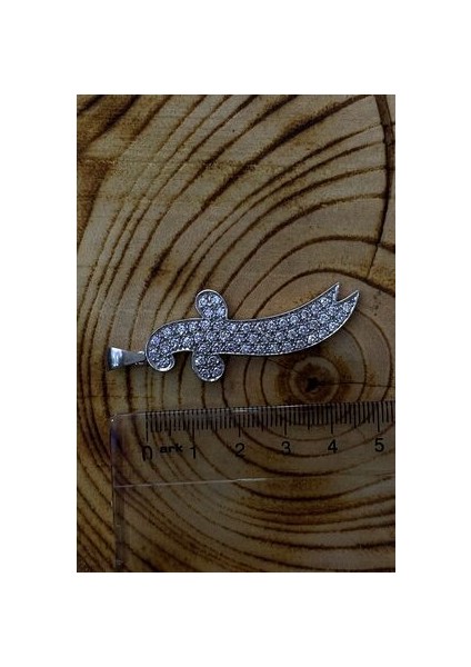 Zülfikar Model Zirkon Taşlı Gümüş Erkek Kolye