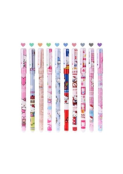 Hello Kitty 10 Renk Jel Kalem Seti