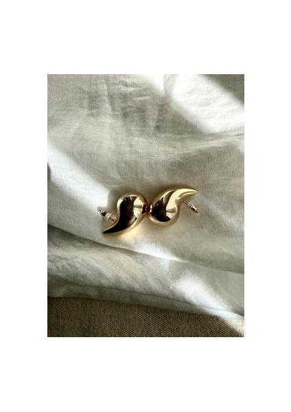 Italyan Bottega Gözyaşı Damlası Altın Kaplama Küpe