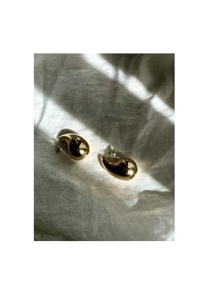 Italyan Bottega Gözyaşı Damlası Altın Kaplama Küpe modelleri