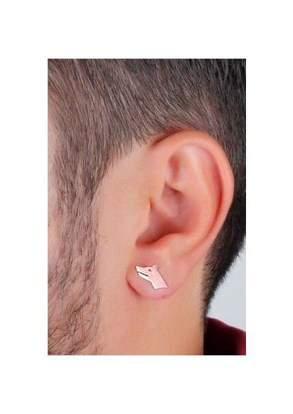 Bozkurt Model Gümüş Erkek Küpe