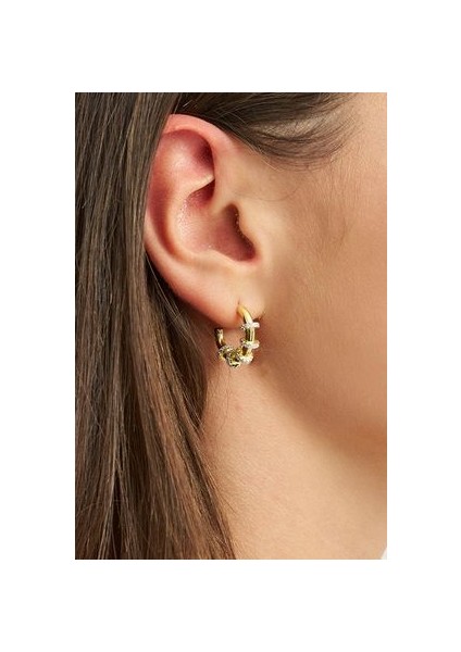 18 Ayar Altın Kaplama Gümüş Halka Küpe Zirkon Taşlı Shine Koleksiyon fiyatları