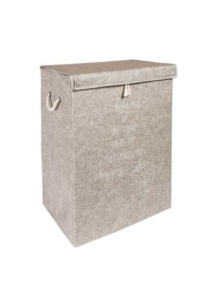 Bej Rengi Keçe Kapaklı Mega Kutu Çamaşır Sepeti Eşya Saklama Kutusu Kahverengi fiyatları