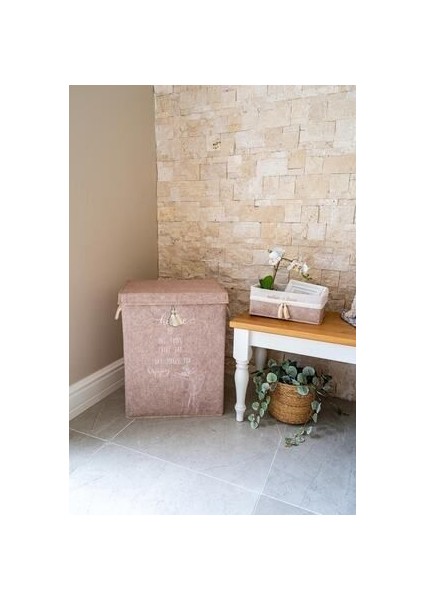 Bej Rengi Keçe Kapaklı Mega Kutu Çamaşır Sepeti Eşya Saklama Kutusu Kahverengi modelleri