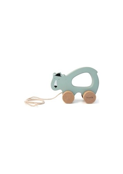 Mr. Polar Bear - Wooden Pull Along Toy - Ahşap Ipli Araba