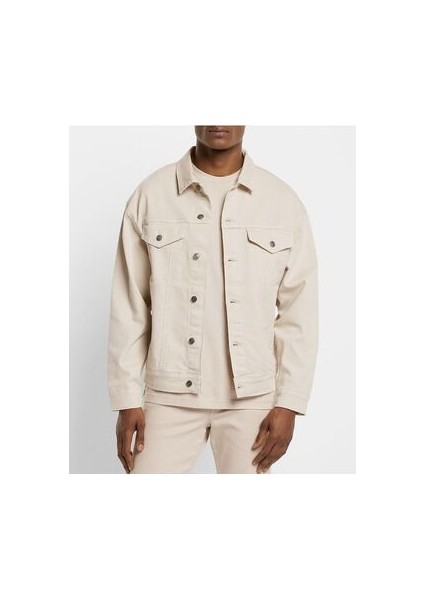 Ekru Erkek Slim Fit Denim Kot Ceket
