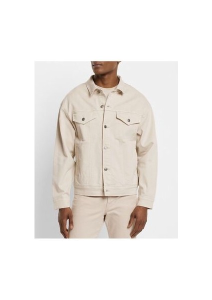 Ekru Erkek Slim Fit Denim Kot Ceket fırsatları