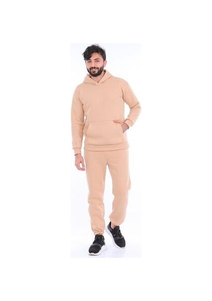 CMZ Collection Erkek Vizon Kapşonlu Oversize Eşofman Takımı