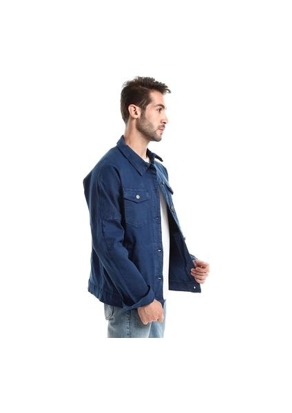 Koyu Lacivert Erkek Slim Fit Denim Kot Ceket fırsatları