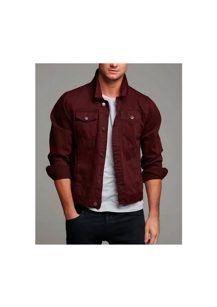 Erkek Düğmeli Çift Cepli Gabardin Bordo Ceket fiyatları