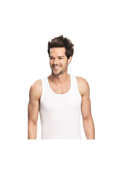 Erkek Klasik Atlet 6'lı Paket Beyaz Nefes Alabilir ve Rahat Kesim