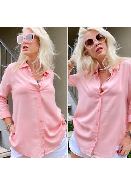 Üçay Moda Dokuma Viskon Kumaş Gömlek