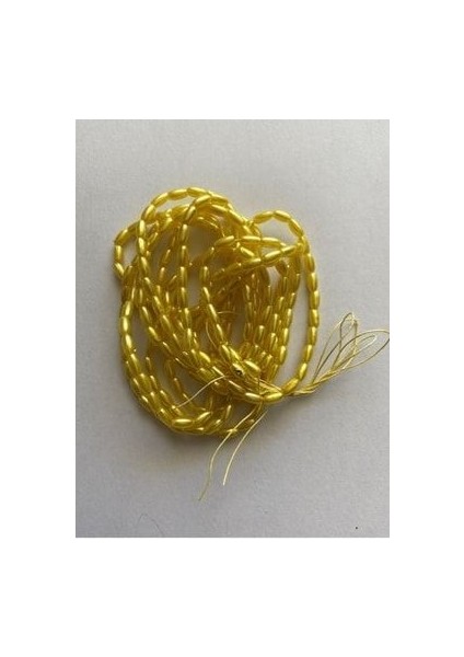 Arpa Boncuk 3X6CM. Sarı 2 Dizi