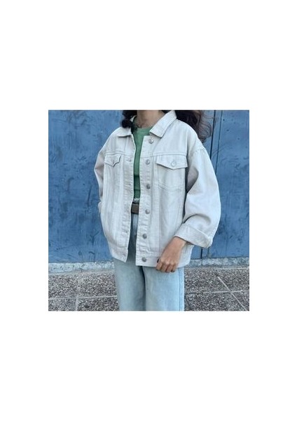 Kadın Açık Gri Çift Cepli Gabardin Ceket fırsatları