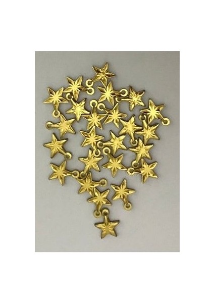 Pleksi Yıldız Oya, Çeyiz, Abiye, Mendil Işleme Pul 8mm. 20GR. Sarı.