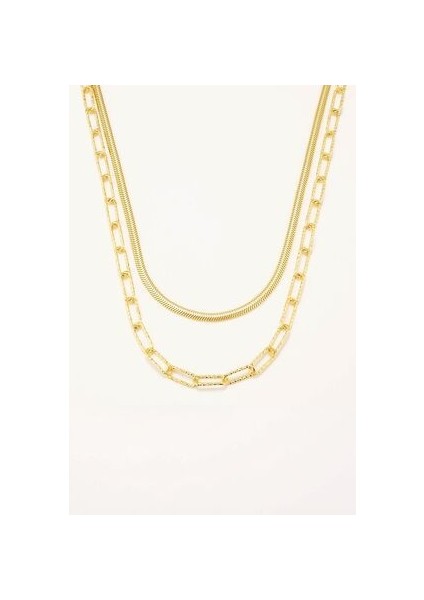 18 Ayar Altın Kaplama Gümüş Çift Zincirli Kolye fiyatları