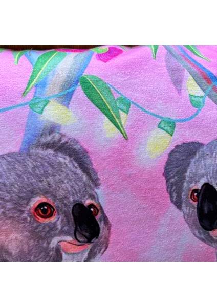 Sevimli Koalalar Sulu Boya Desenli Dijital Baskılı Kadife Kırlent Kılıfı Saçaklı fiyatları