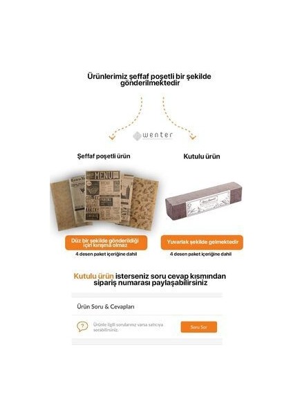 50 Adet Kendinden Desenli Yağlı Kağıt | Vintage Gazete Desen Servis ve Sunum Kağıdı | Karışık Desen fiyatları