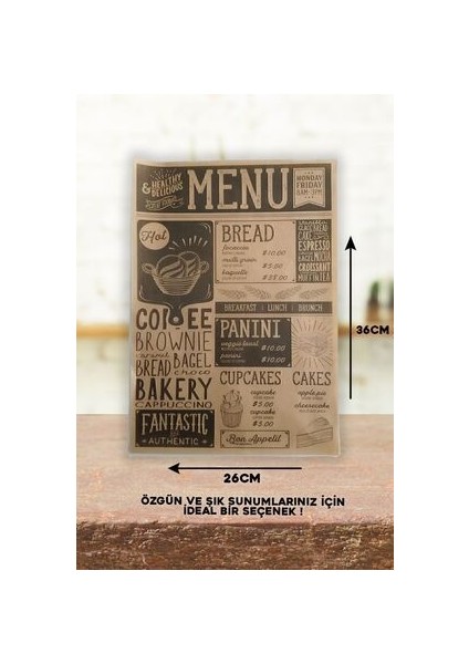 50 Adet Kendinden Desenli Yağlı Kağıt | Vintage Gazete Desen Servis ve Sunum Kağıdı | Karışık Desen indirimleri