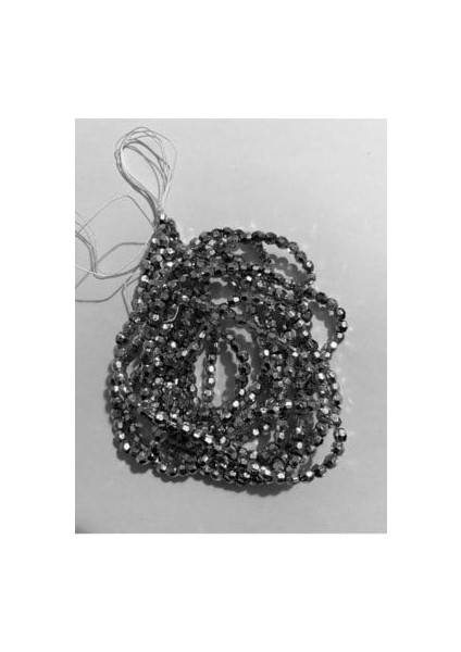 3mm Inci Boncuk 2'li Dizi. Renk: Altıgen Gümüş. Takriben 620-640 Adet.