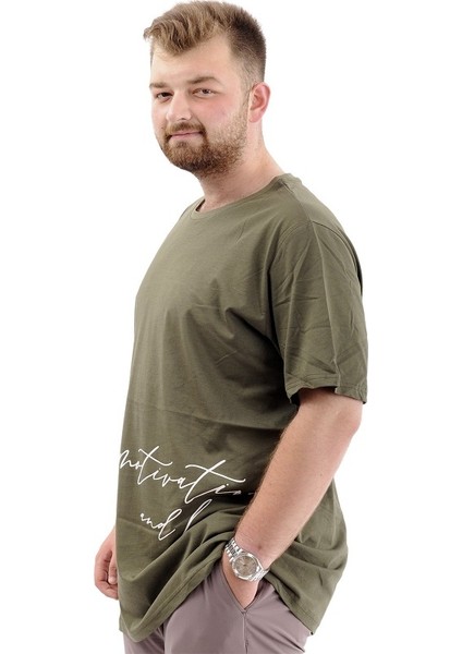 Superxl T-Shirt Bıs Yaka Belıef 24085 Haki modelleri