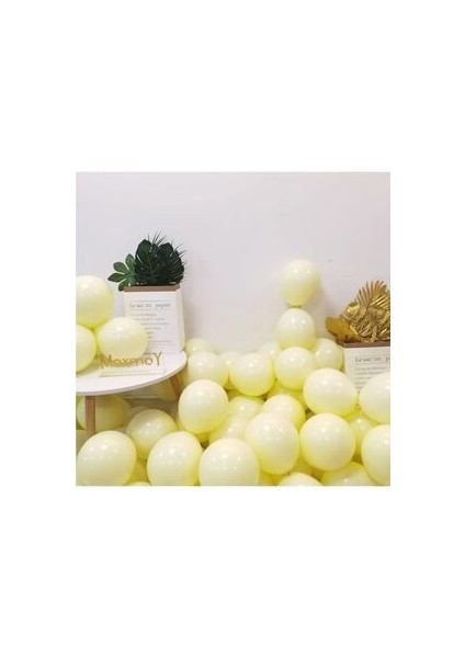Makaron Sarı Balon 12 Inç 30 cm 10 Adet Makron Soft Balon