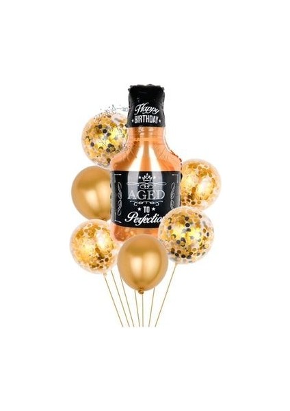 Viski Bira Happy Birthday Yetişkin Doğum Günü Balon Seti