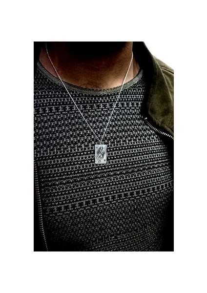 Papaz Maça Kızı Gümüş Unisex Kolye