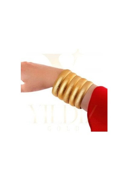 22 Ayar Altın Kaplama 1.5 cm Simli Bilezik