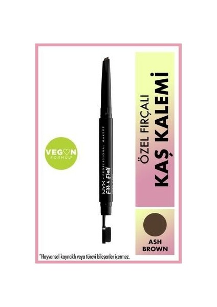 NYX Professional Makeup Fill & Fluff Eyebrow Pomade Pencil Kaş Kalemi- Ash Brown