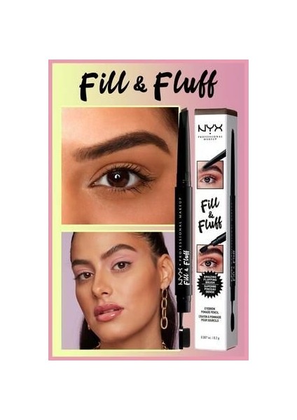 NYX Professional Makeup Fill & Fluff Eyebrow Pomade Pencil Kaş Kalemi- Ash Brown