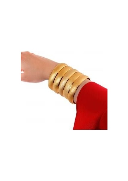 22 Ayar Altın Kaplama 1.5 cm Simli Model Bilezik