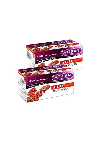 Alıç Çayı 2 Paket Tisan Poşet Çay Salama Alıç Çayı 2 Kutu
